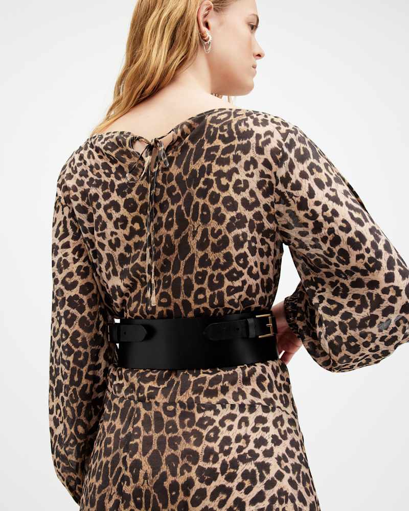 Leonie Wide Studded Leather Belt