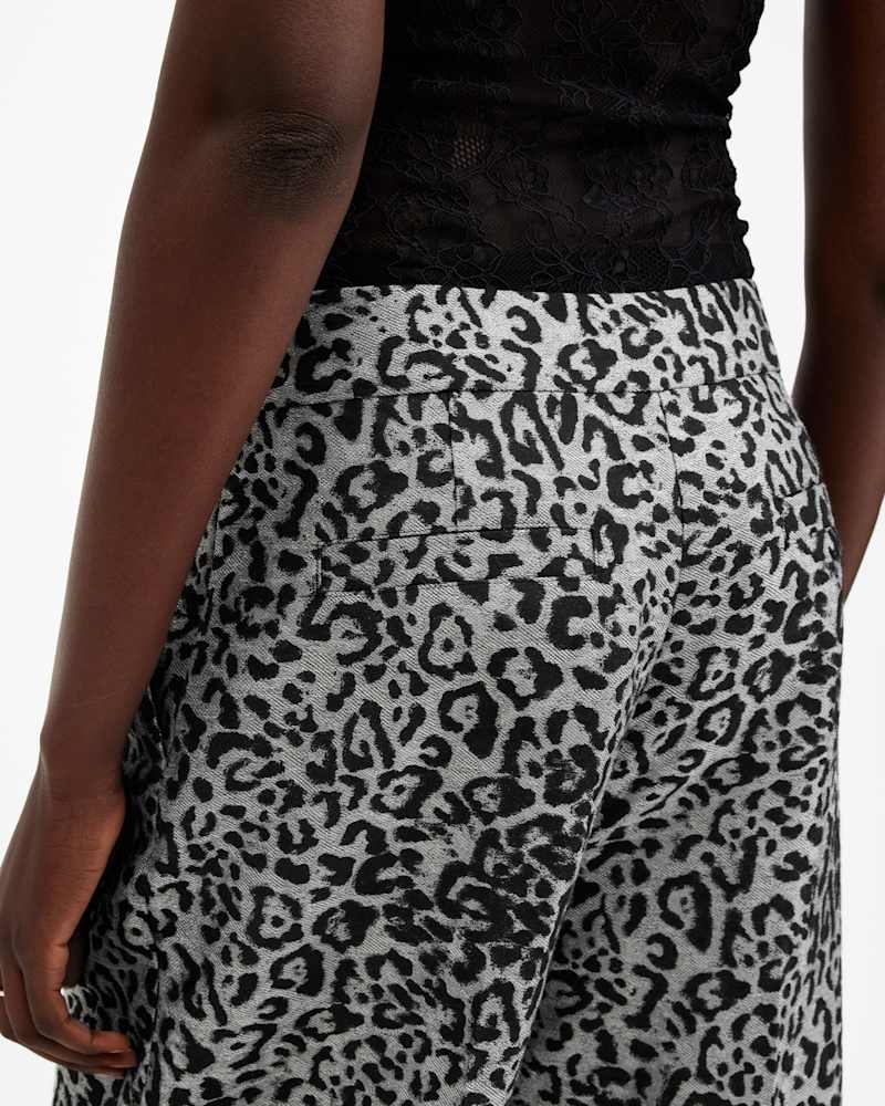 Jemi Leopard Print Metallic Trousers