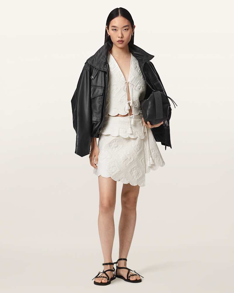 Mona Quilted Asymmetric Mini Skirt