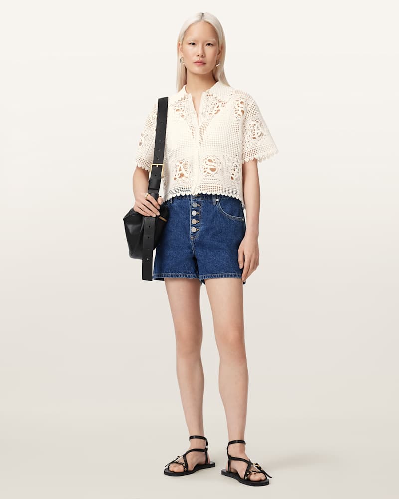 Kyra Crochet Cropped Polo