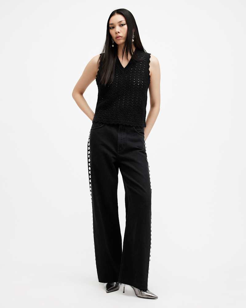 Vivian Open Stitch V-Neck Tank Top