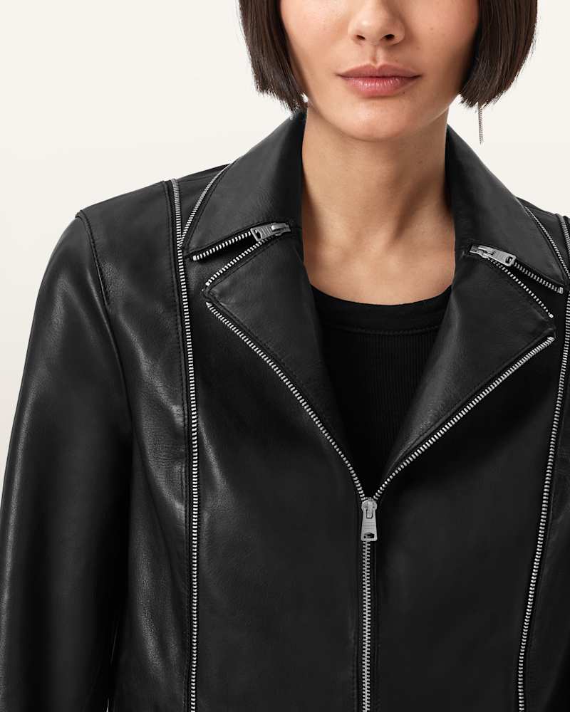 Landers Slim Fit Leather Biker Jacket