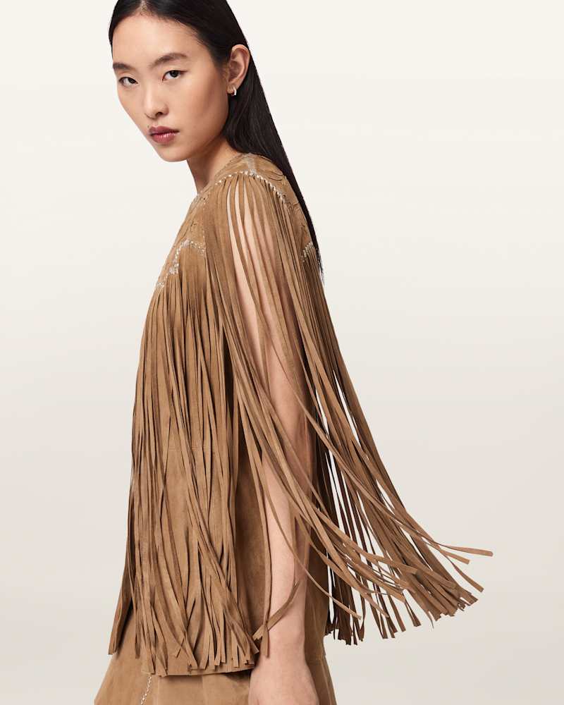 Carter Whipstitch Suede Tassel Gilet