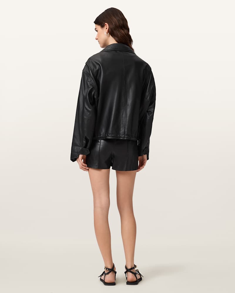 Fran High Rise Leather Shorts