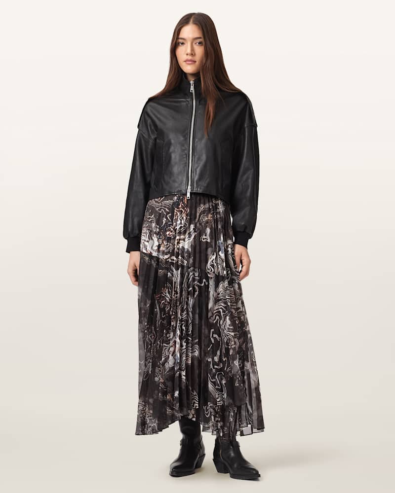 Micaela Pleated Maxi Skirt