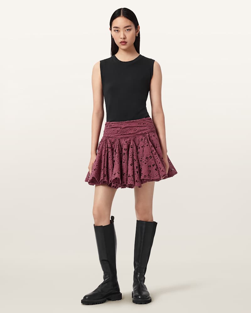 Dotty Broderie Mini Skirt