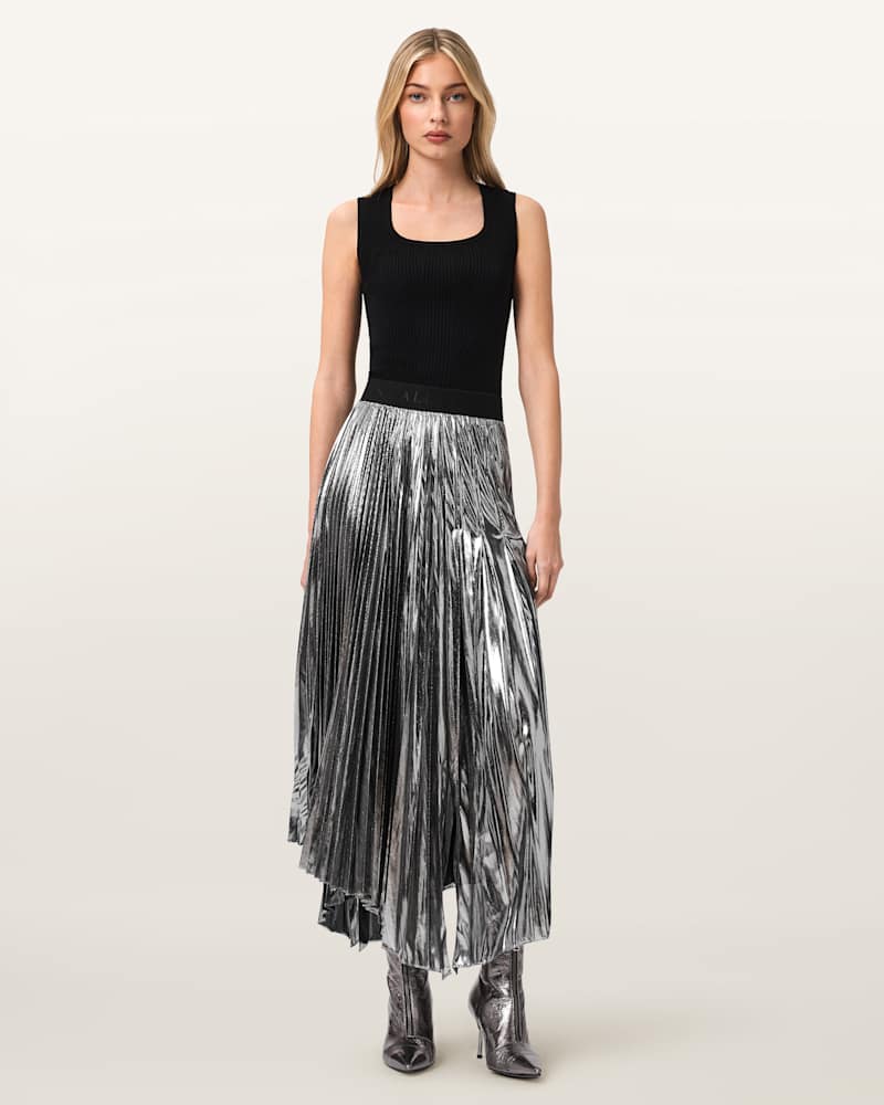 Jax Pleated Midi Skirt