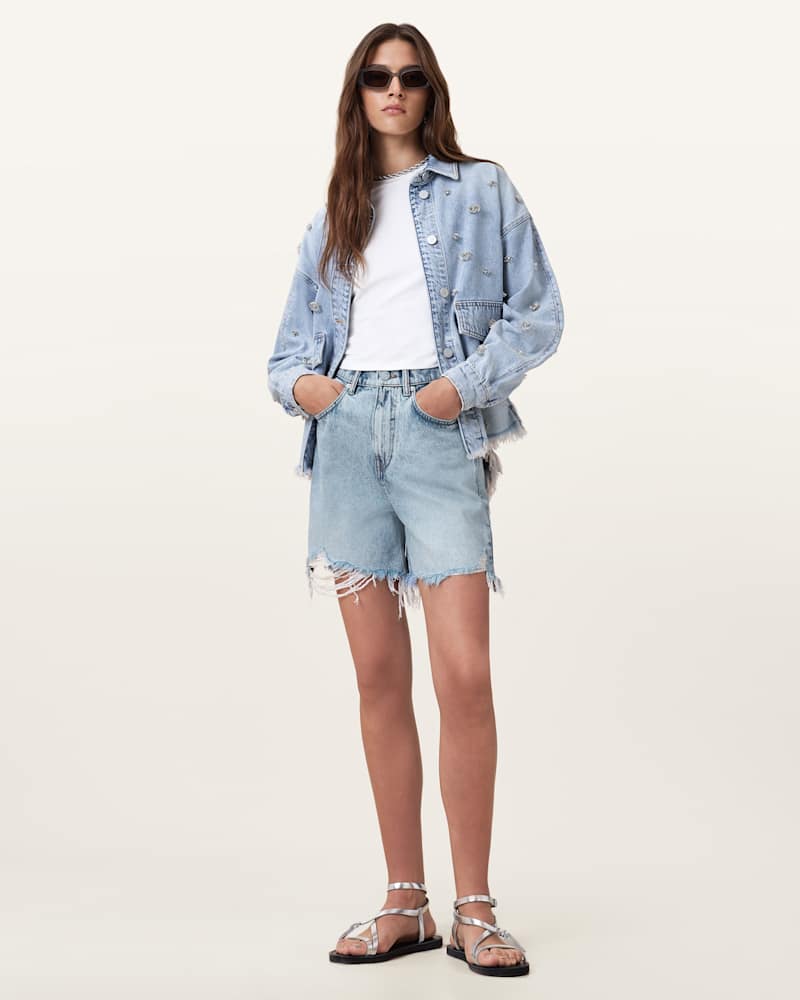 Doris Wide Leg Denim Shorts