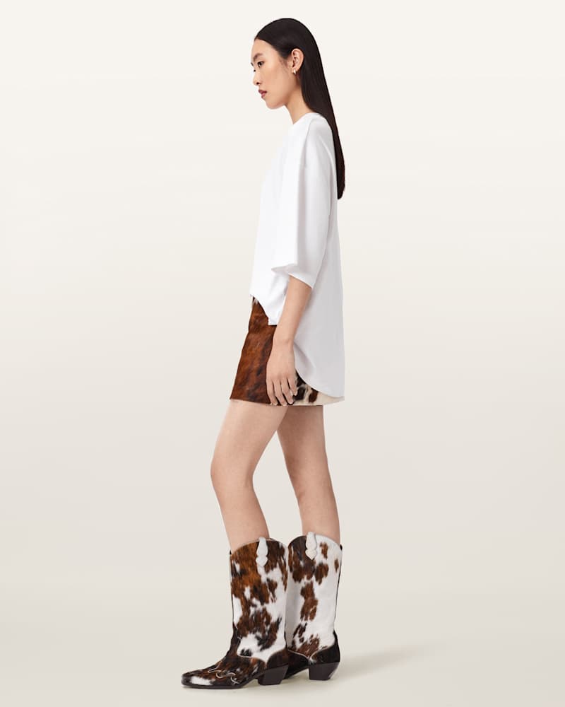 Dapple Cowhide Mini Skirt