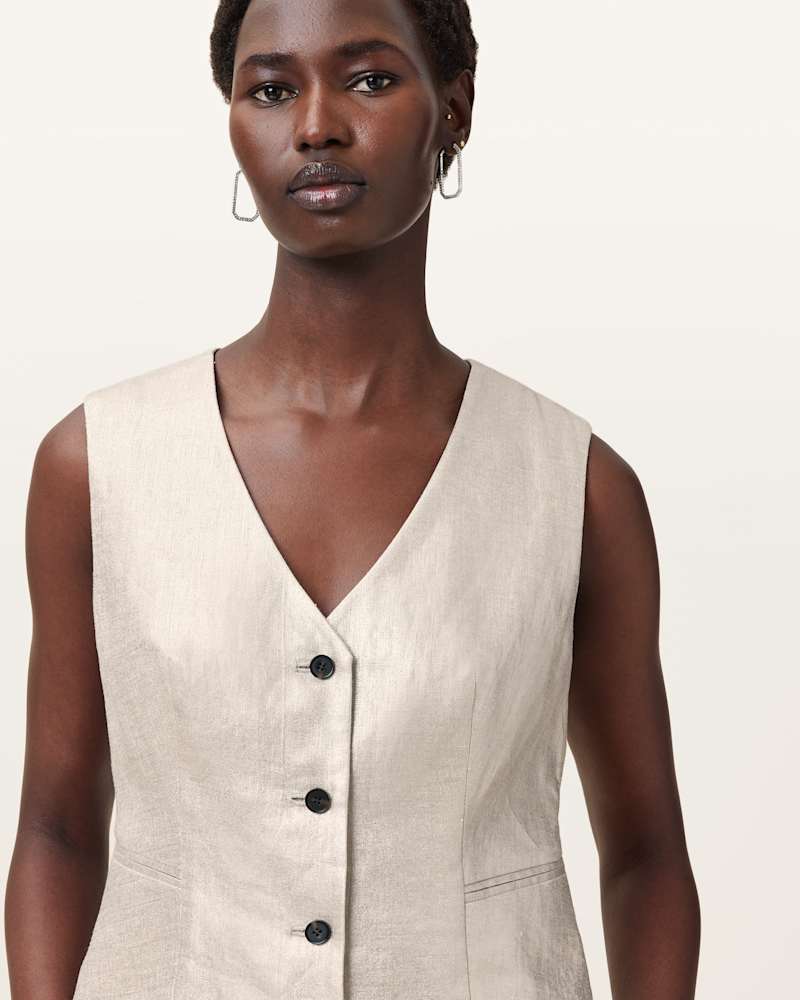 Averie Relaxed Fit Linen Waistcoat
