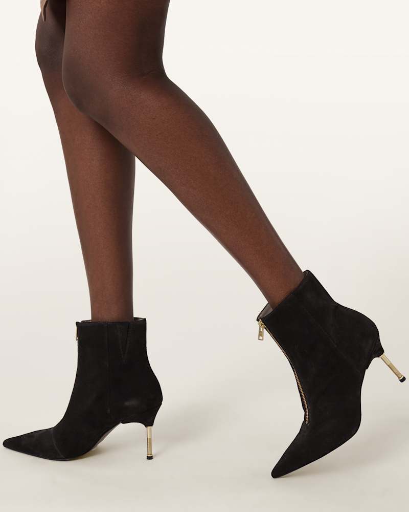 Natasha Pointed Zip Up Suede Boots