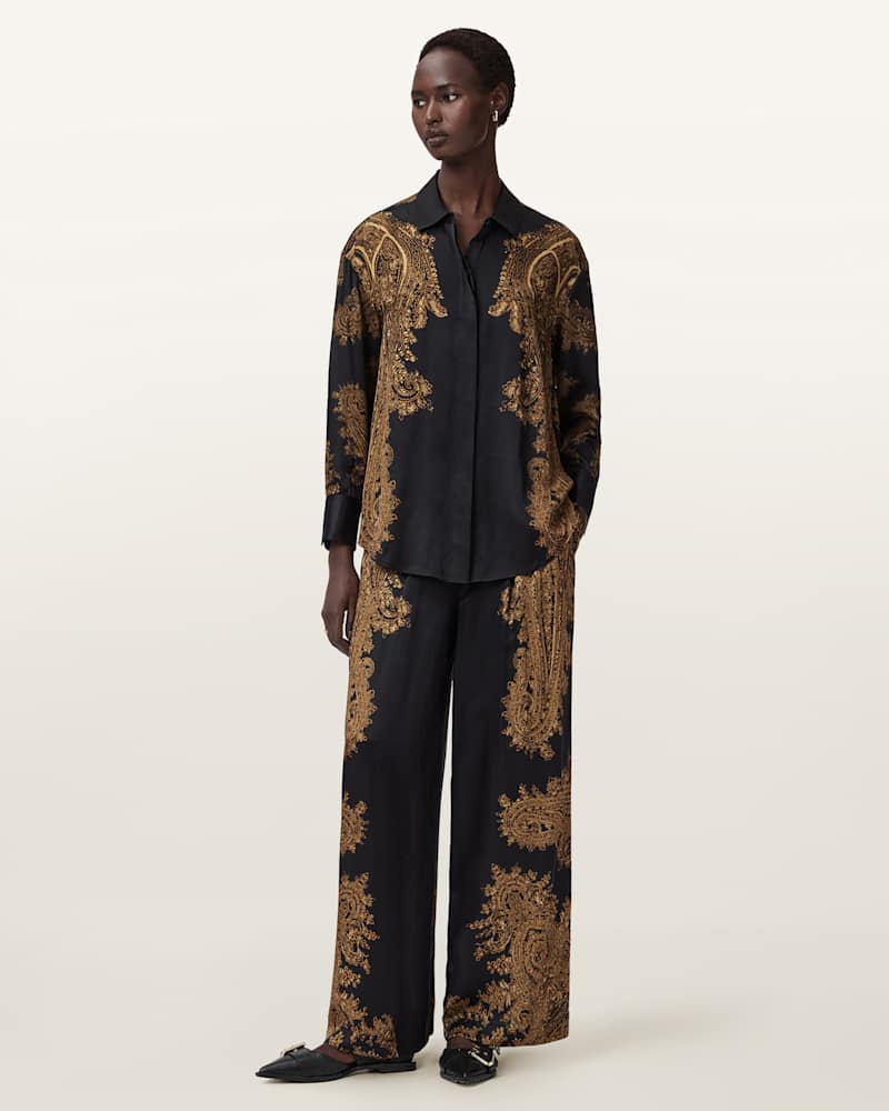 Leanne Satin Wide Leg Trousers