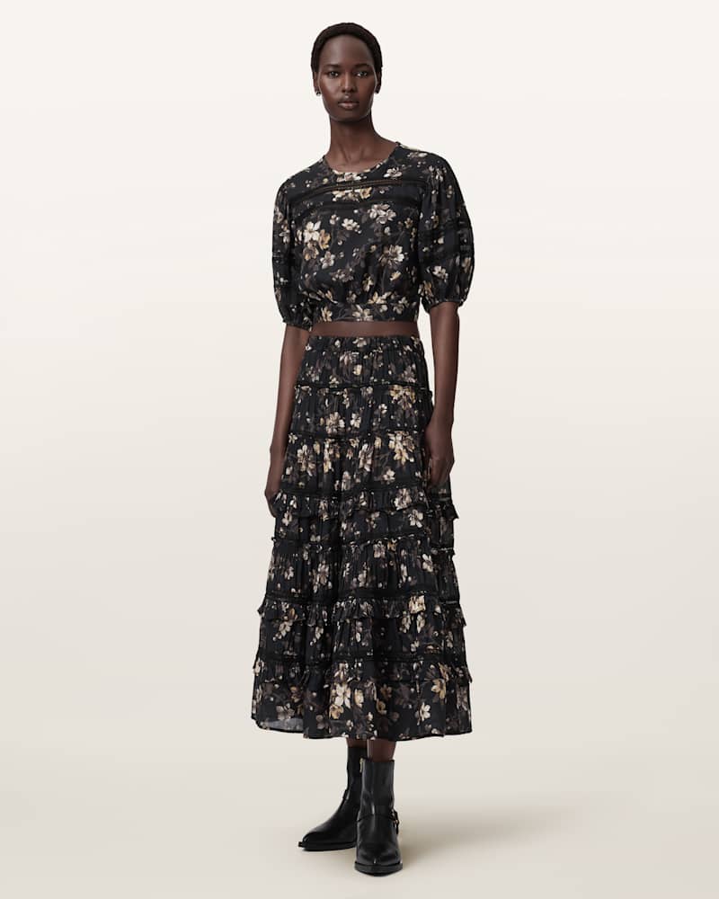 Peony Lace Trim Cropped Top