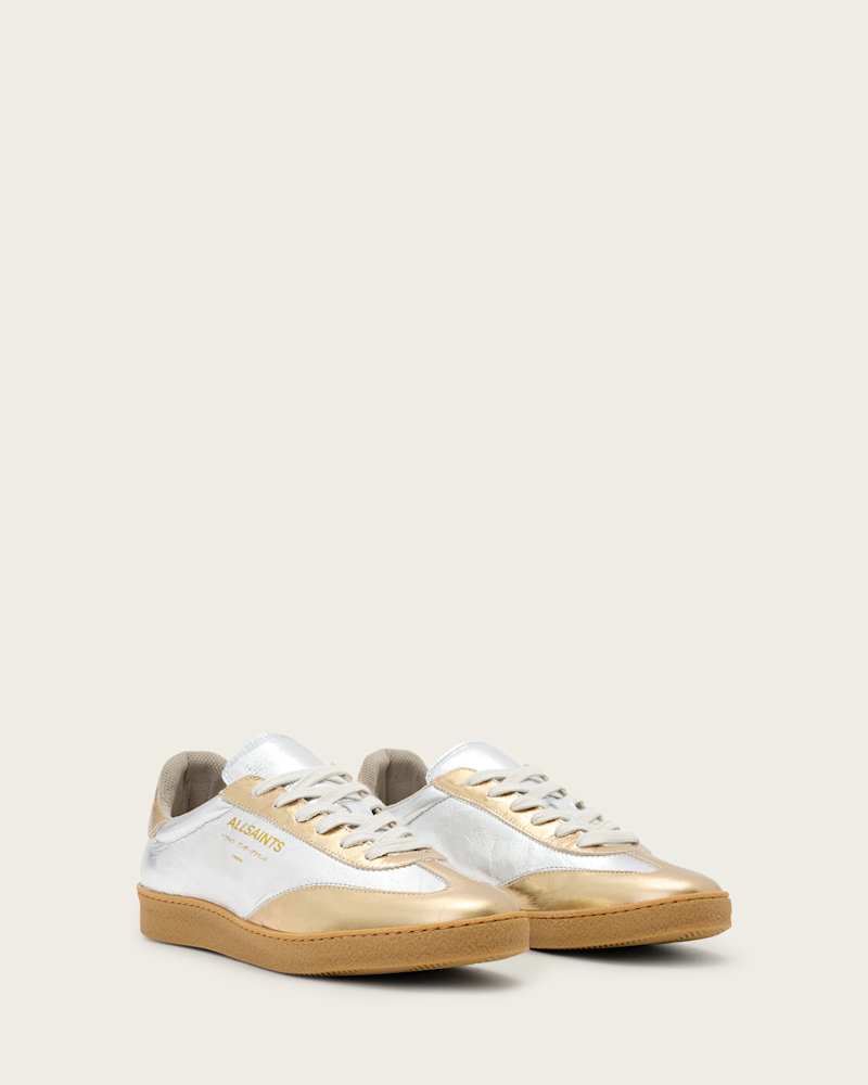 Thelma Metallic Leather Low Top Trainers