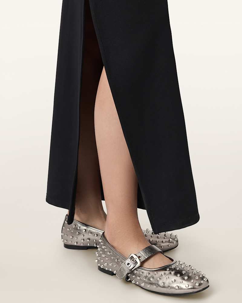 Holly Leather Stud Ballet Flats