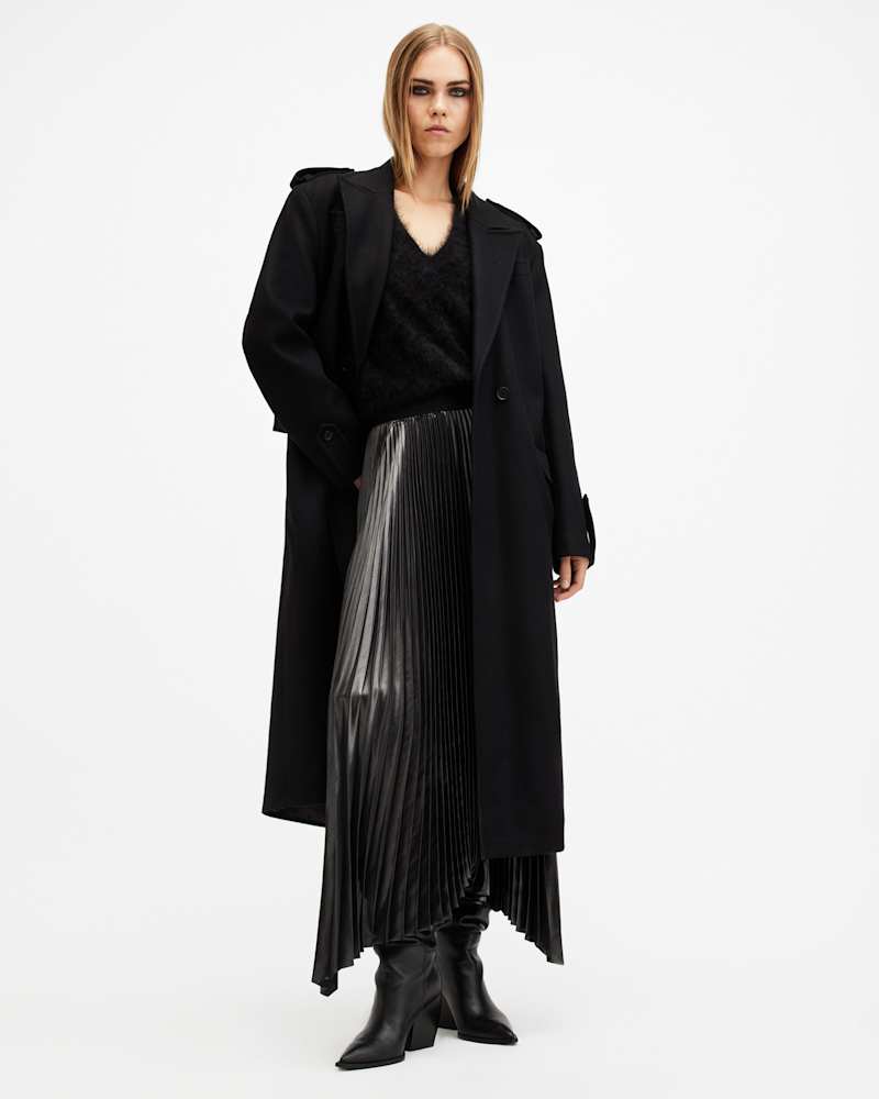 Phia Metallic Asymmetric Maxi Skirt