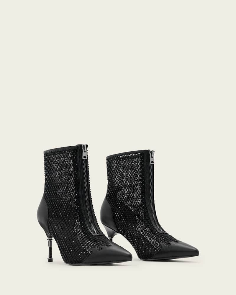 Natasha Mesh Leather Boots