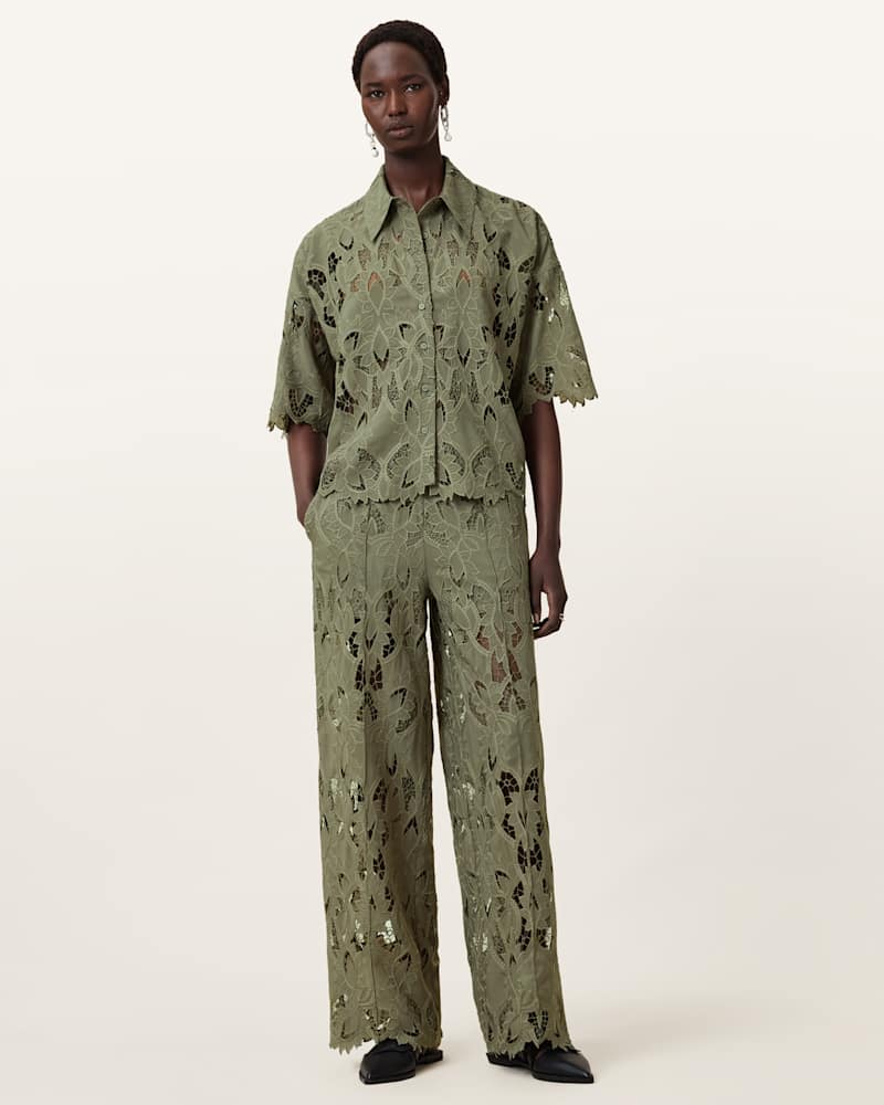 Charli Embroidered Straight Fit Trousers