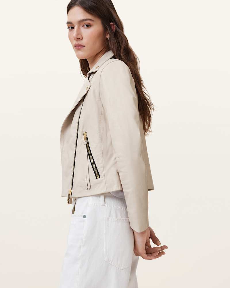 Dalby Slim Fit Leather Biker Jacket