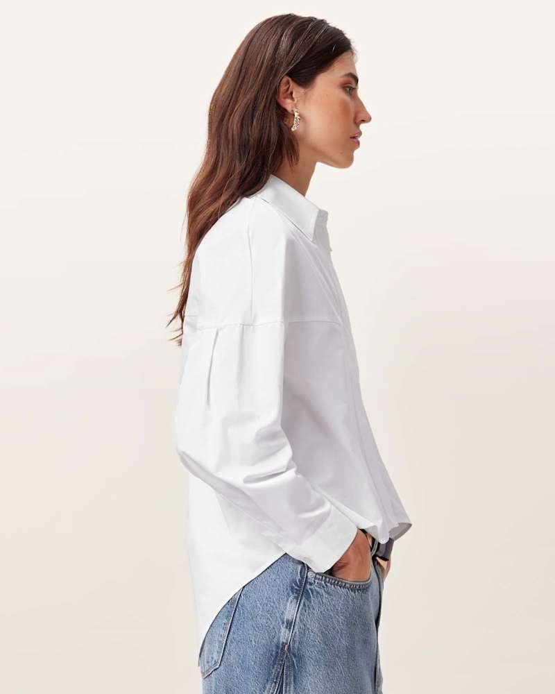 Toria Organic Cotton Dipped Hem Shirt