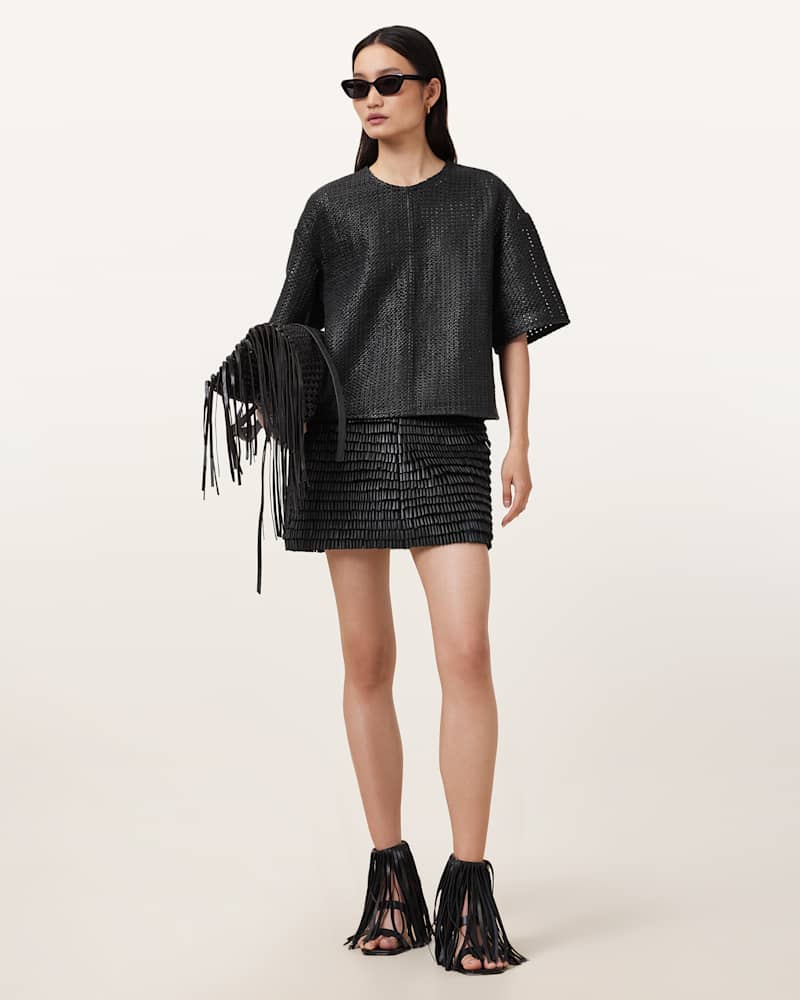 Krindle Leather Mini Skirt