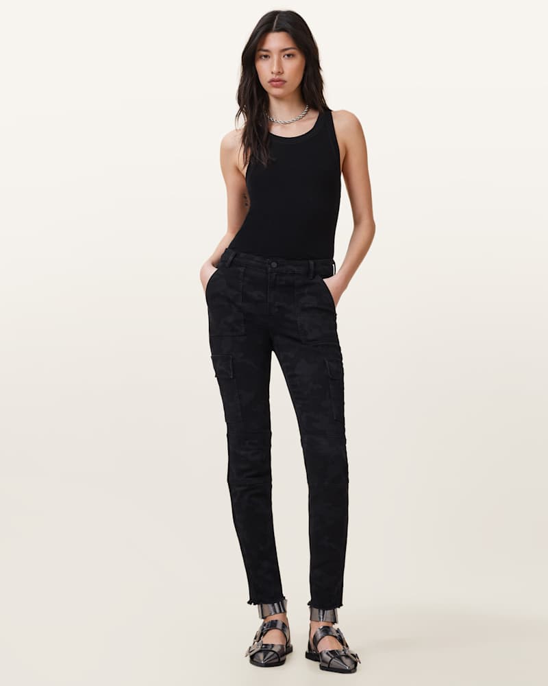 Duran Skinny Black Camo Cargo Jeans