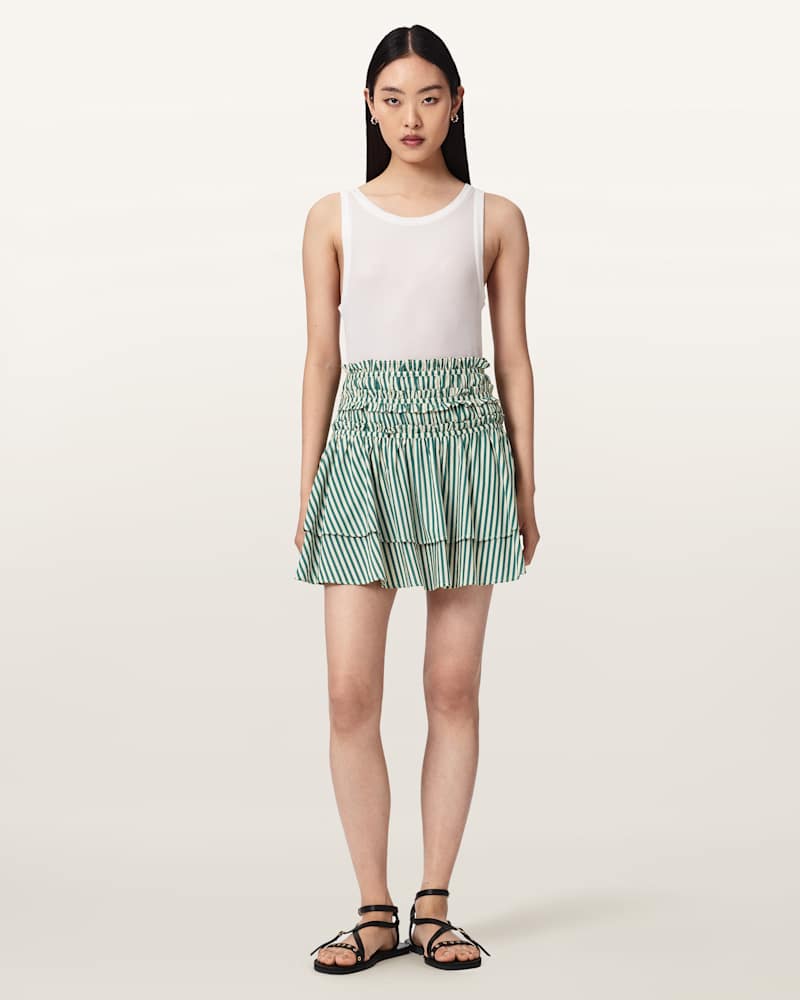 Kali Cotton Striped Mini Skirt