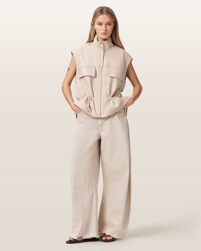 Flor Relaxed Fit Leather Gilet