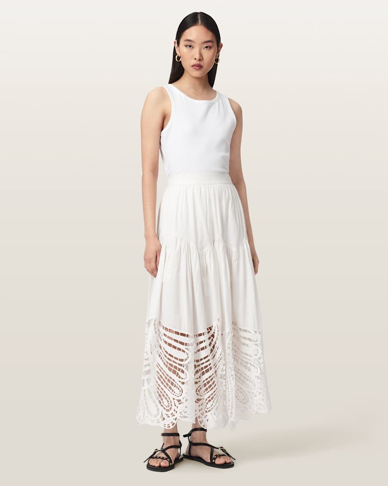 Femi Tiered Cotton Maxi Skirt