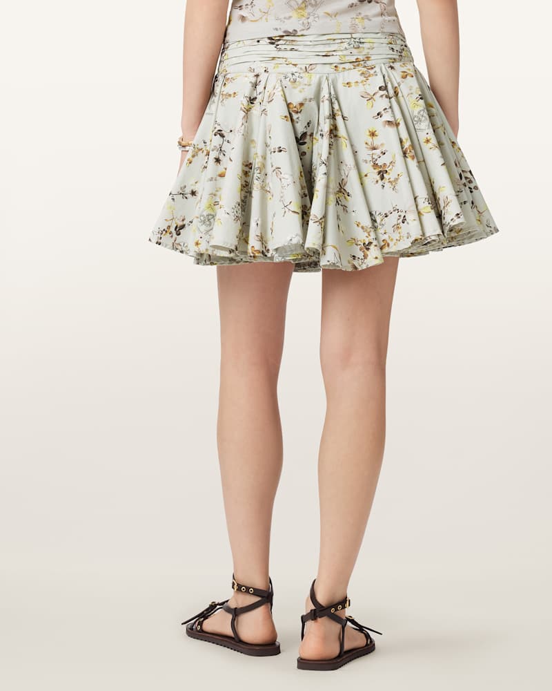 Tulip Floral Voluminous Mini Skirt