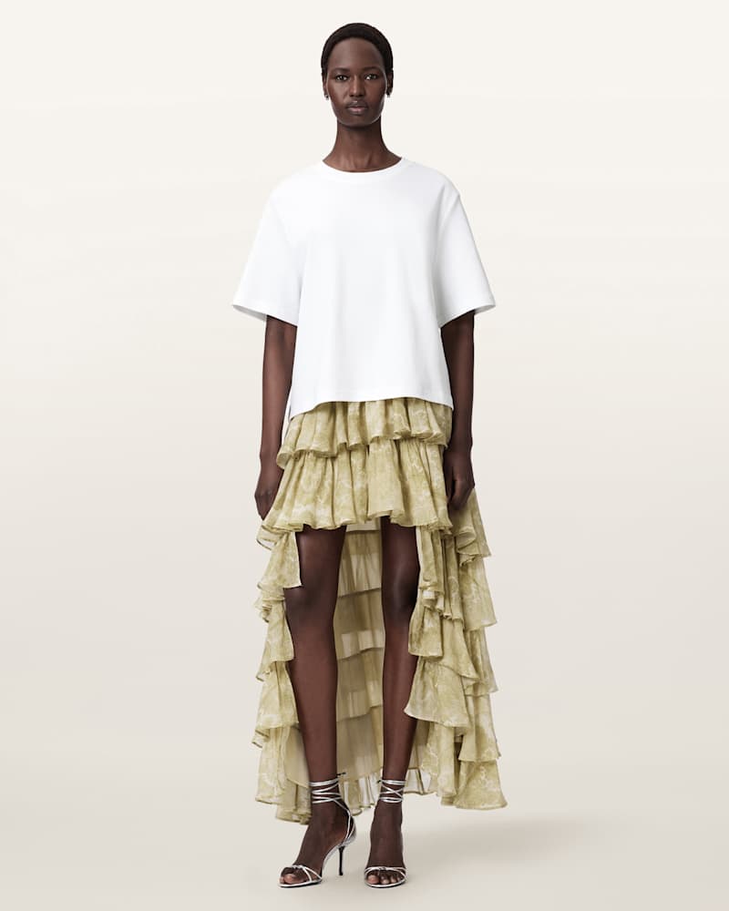 Cavarly Tiered Maxi Skirt