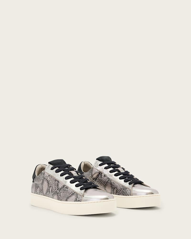 Shana Snake Print Low Top Leather Trainers