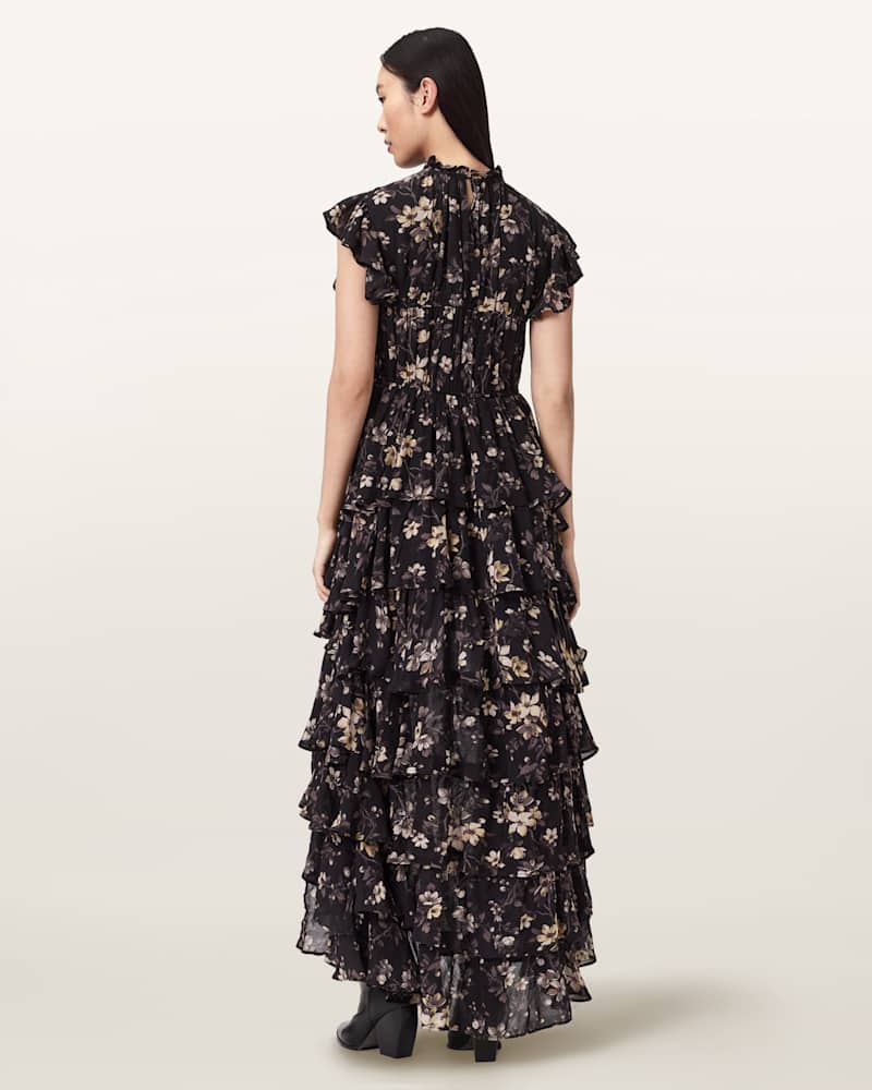 Shaela Floral Frill Maxi Dress