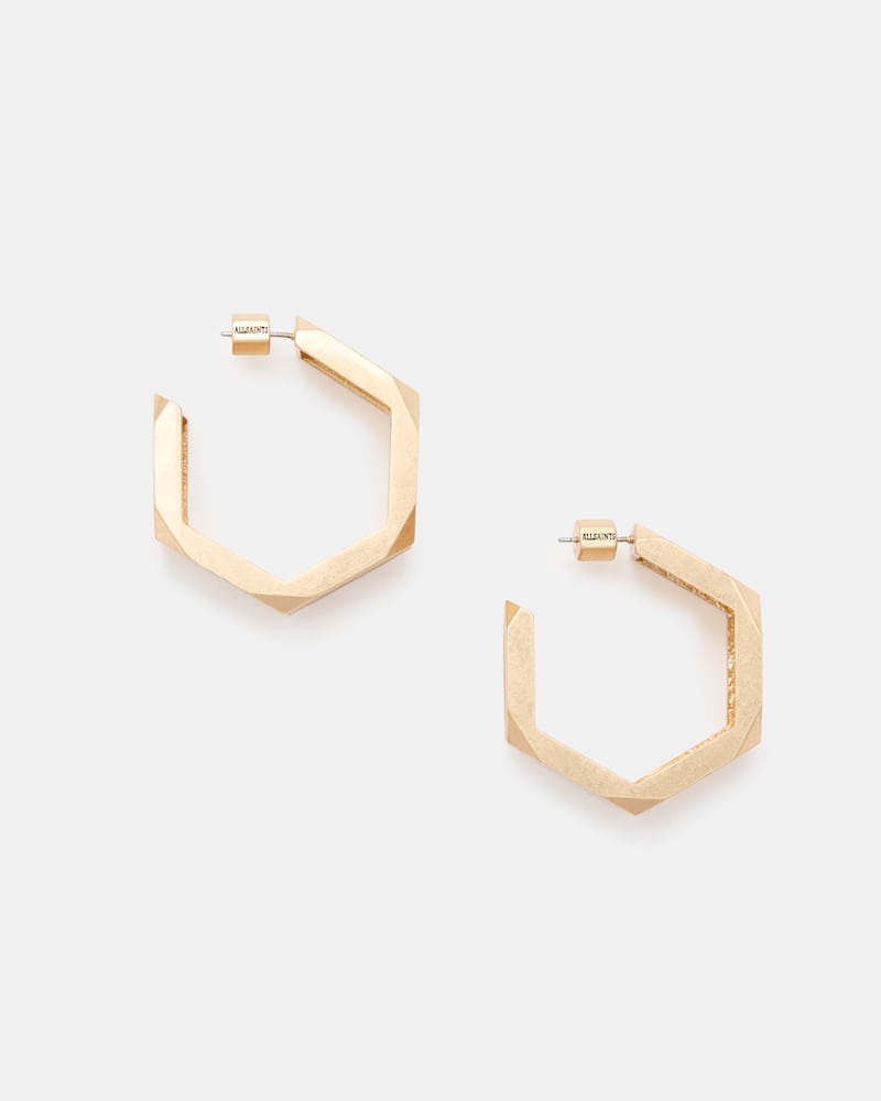 Alex Chunky Hexagon Hoop Earrings