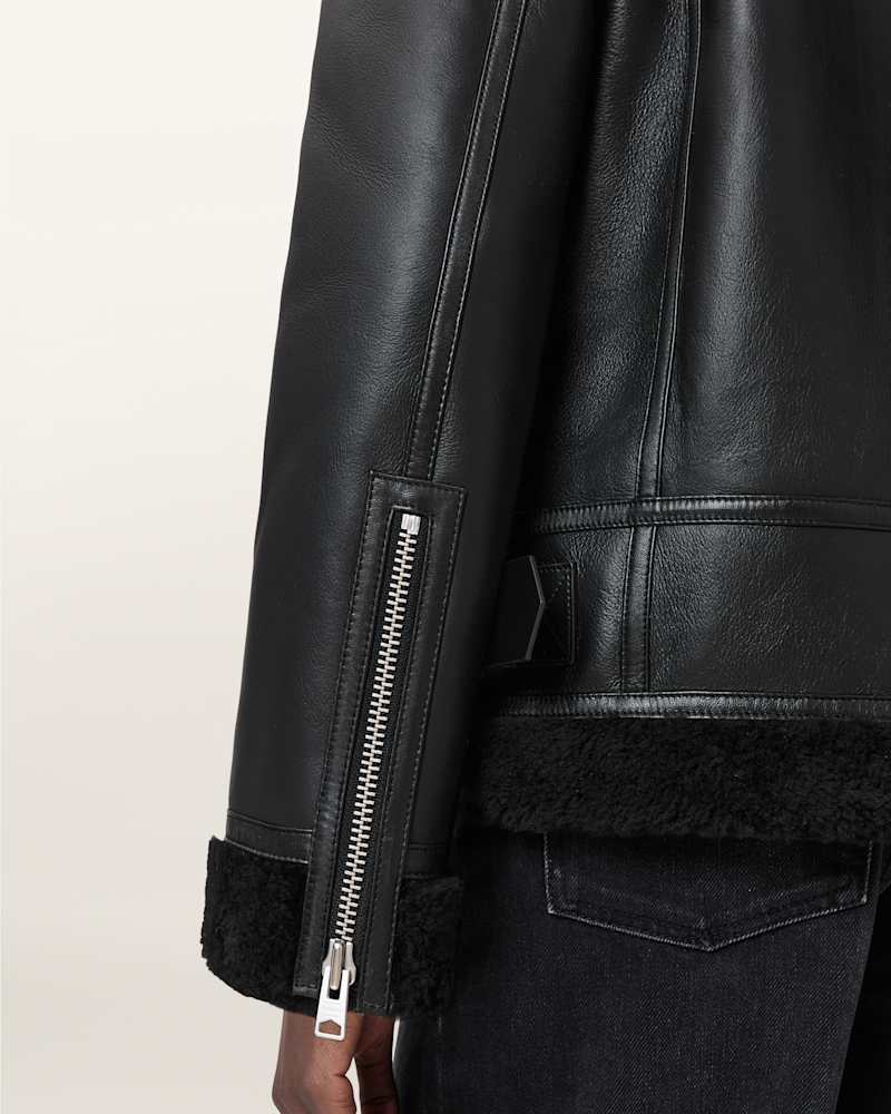 Sola Shearling Biker Jacket