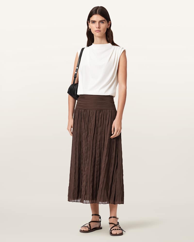 Asal Ruched Maxi Skirt