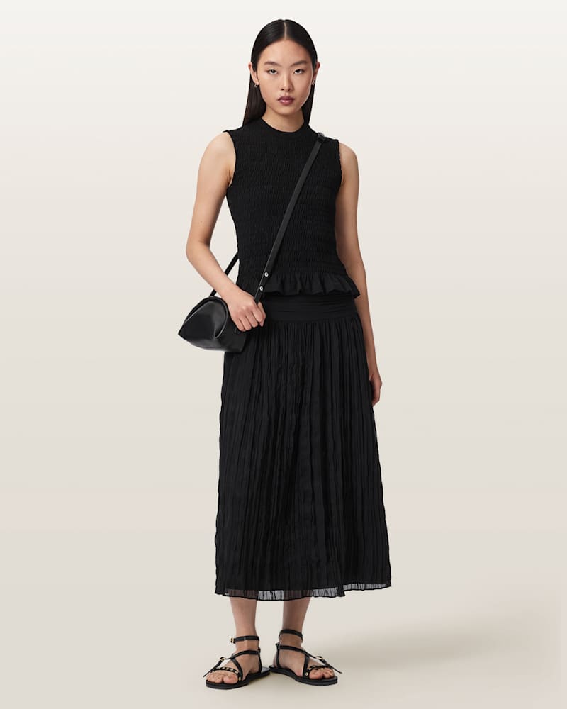 Asal Ruched Maxi Skirt
