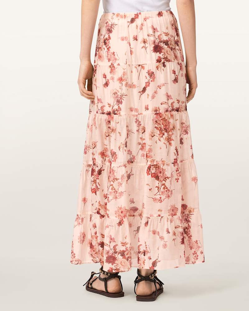 Evia Tiered Floral Maxi Skirt