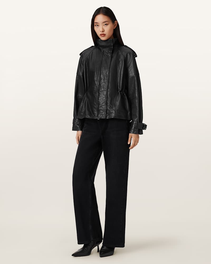 Serne Relaxed-Fit Leather Jacket