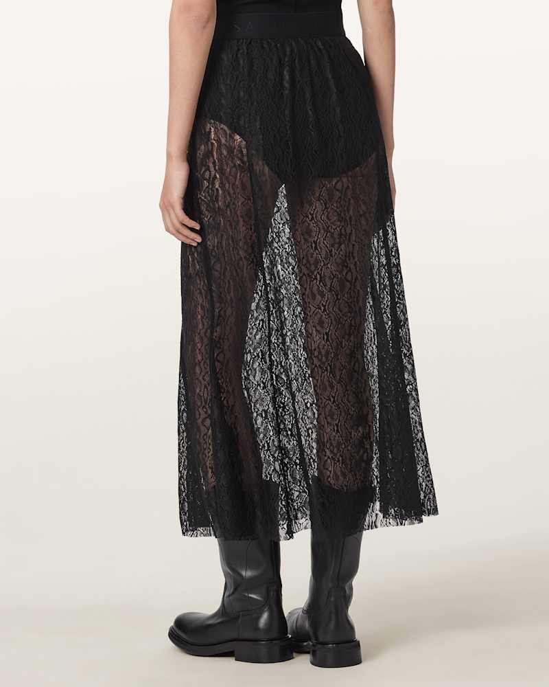 Arran Snake Print Midi Skirt