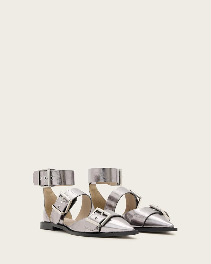 Sutton Metallic Leather Point Toe Shoes