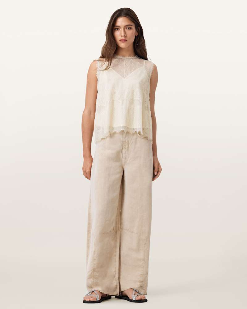 Clara Lace Trim Sleeveless Top