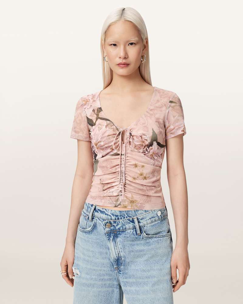 Gabby Slim Fit Floral Mesh Top