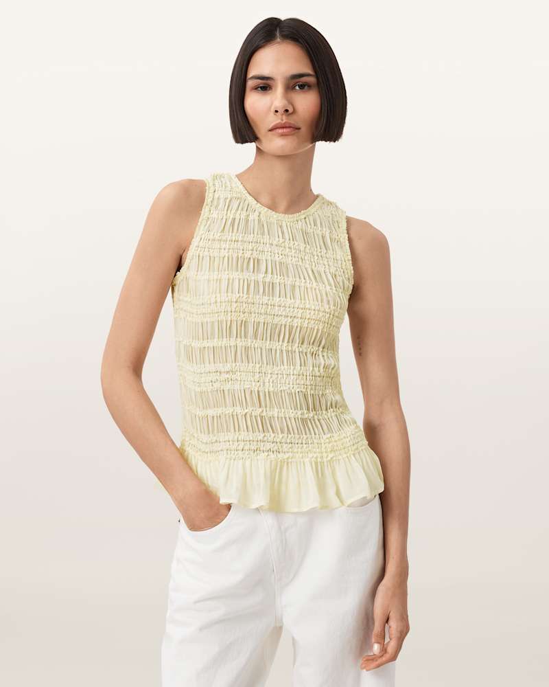 Marion Shirred Sleeveless Top