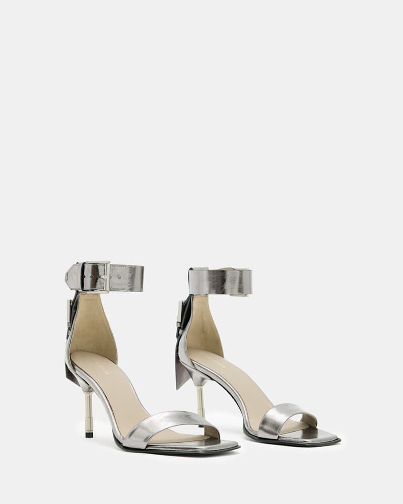 Noir Square Toe Heeled Sandal