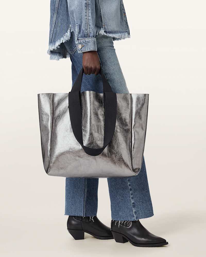 Izzy Metallic Leather Tote Bag
