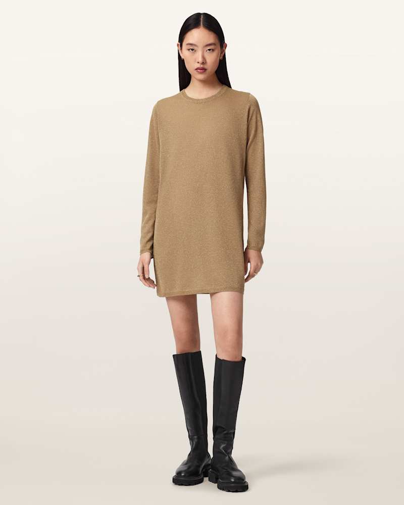 Tillii Metallic Long Sleeve Mini Dress