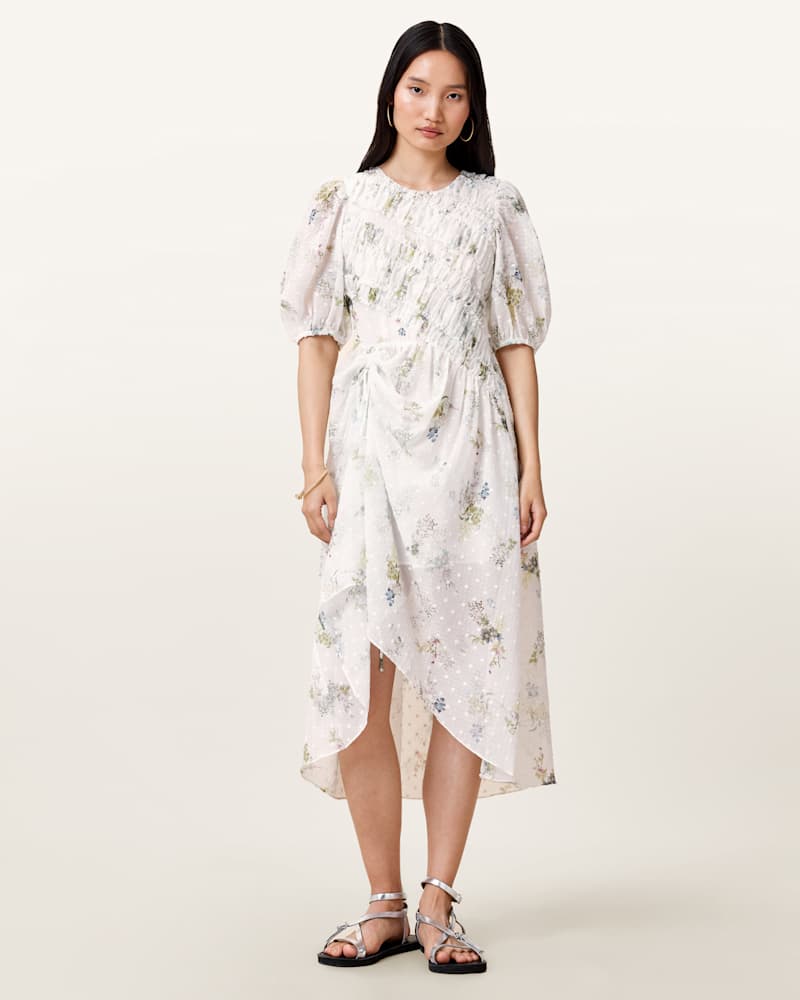 Serene Floral Print Midi Dress
