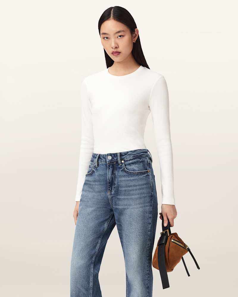 Elena Long Sleeve Cotton T-Shirt