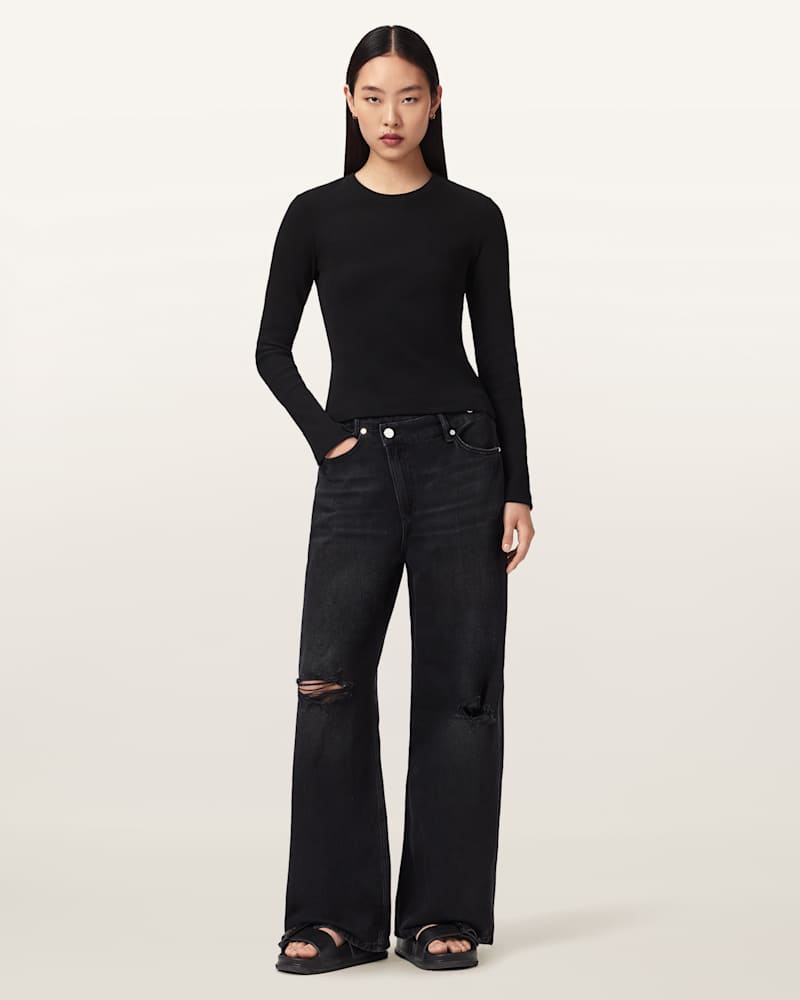 Elena Long Sleeve Cotton T-Shirt